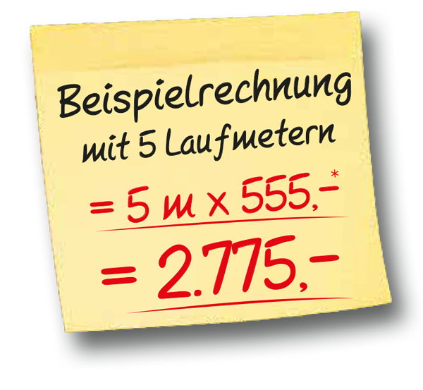 Beispielrechnung Küchen-Meter-Verkauf